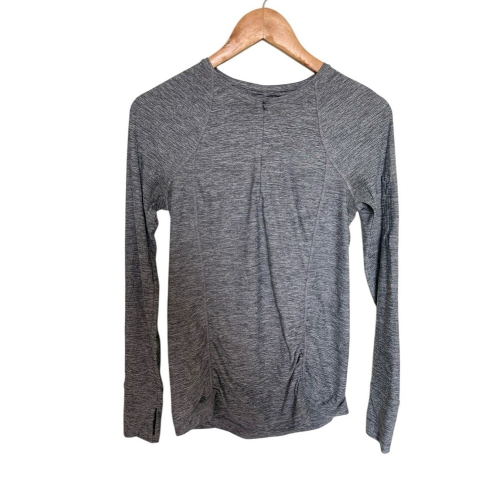 Athleta Women Long Sleeve Heather Gray Performance Shirt S Running Activewear
